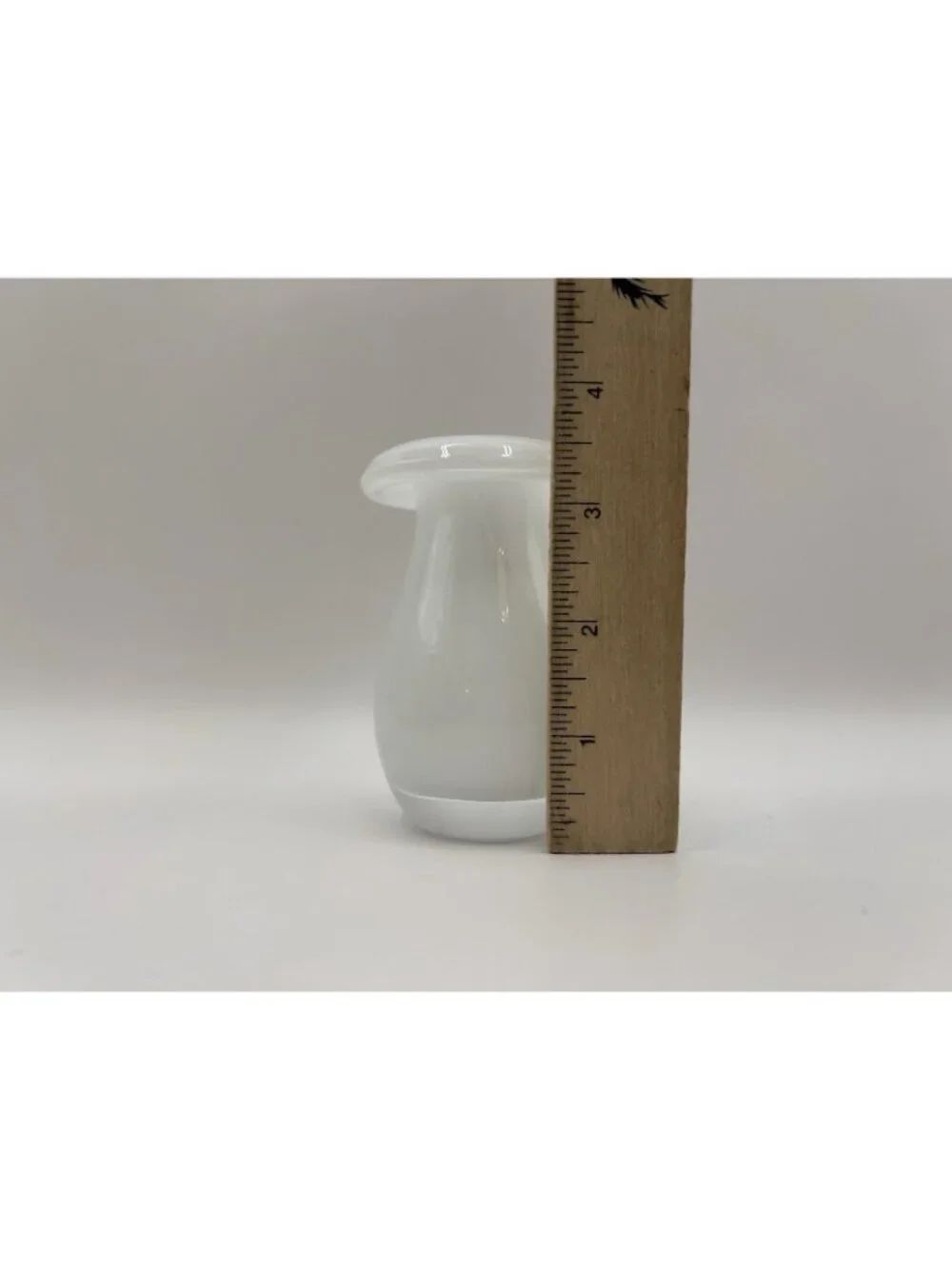 Bud Vase Mid-Century Modern Mushroom White Glass Mini Small Christmas Gift MCM
